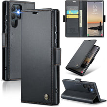 for Samsung Galaxy S25 Ultra Wallet Case, RFID Blocking with Kickstand 3 Credit Card Slot and Cash Slot Magnetic Closure Wireless Charging Slim PU Leather Protective Cover - Purple