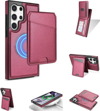 for Samsung Galaxy S23 Ultra 2 in 1 Detachable Card Bag Wallet Case Durable Leather Wallets Magnetic Card Holder 4 Card Slots RFID Blocking