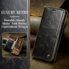 for Samsung Galaxy S23 Case Retro Style Magnetic Soft Flip Leather Wallet Card Holder Comfortable Grip Anti-Fingerprint Anti-Fall