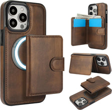 Konstreet for iPhone 14 Series Case with 2-in-1 Detachable Magnetic Wallet Featuring 5 Card Slots Compatible MagSafe and RFlD Blocking Premium PU Leather Kickstand and Wireless Charging