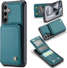 for Samsung Galaxy S24 Ultra Case PC Hard Frame Durable Leather Built-in Flip Cover 4 Card solts FRID Function Magnetic Clasp Multifunctional Anti-Drop Phone case