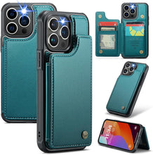 for iPhone 16 Pro Max Case with RFID Blocking and 5 Credit Card Holder, Premium Durable Slim Leather Magnetic Clasp Kickstand Heavy Duty Shockproof Protective Cover.- Black