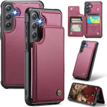 Konstreet for Samsung Galaxy S25 Plus Wallet Case with RFID Blocking and 5 Credit Card Holder, Premium Durable Slim Leather Magnetic Clasp Kickstand Heavy Duty Shockproof Protective Cover.- Purple
