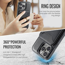 for iPhone 16 Pro Max Case 2 in 1 Detachable Card Bag Wallet Case Durable Leather Wallets Magnetic Card Holder 4 Card Slots 1 Small Cash Holder RFID Blocking