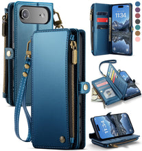 Defencase Compatible with iPhone 17 Air Case Wallet with RFID Blocking Card Holder for Women Men, Fashion PU Leather Magnetic Snap Flip Zipper Strap Wallet Phone Case for iPhone 17 Air 6.5