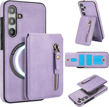 for Samsung Galaxy S25 Plus Case with 2 in 1 Detachable Magnetic Wallet, 4 Card Slots and Zipper Pocket,Compatible with MagSafe, RFlD Blocking Premium PU Leather Wireless Charging-Black