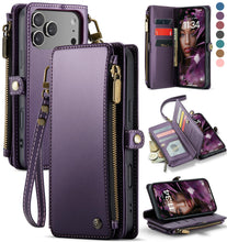 Defencase Compatible with iPhone 17 Pro Case Wallet with RFID Blocking Card Holder for Women and Men, PU Leather Magnetic Snap Flip Zipper Strap Wallet Phone Case for iPhone 17 Pro 6.3