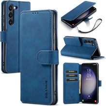 for Samsung Galaxy S23 Wallet Case with 3 Card Holders and 1 Bills Compartment Magnetic Clasp Flip Cover RFID Blocking Stylish Retro Leather Design