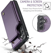 Konstreet for Samsung Galaxy S25 Plus Wallet Case with RFID Blocking and 5 Credit Card Holder, Premium Durable Slim Leather Magnetic Clasp Kickstand Heavy Duty Shockproof Protective Cover.- Purple