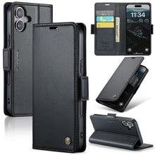for iPhone 17 Pro Max Wallet Case, RFID Blocking with Kickstand 3 Credit Card Slot and Cash Slot Magnetic Closure Wireless Charging Slim PU Leather Protective Cover - Brown