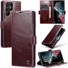 for Samsung Galaxy S23 Case Retro Style Magnetic Soft Flip Leather Wallet Card Holder Comfortable Grip Anti-Fingerprint Anti-Fall