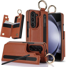 for Samsung Galaxy Z Fold 6 Wallet Case with Ring and Credit Card Holder, Cash Slot, Luxurious Diamond Leather Magnetic Clasp Kickstand Heavy Duty Protective Cover.(Green)