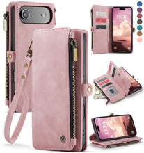 Defencase Compatible with iPhone 17 Air Case Wallet with RFID Blocking Card Holder for Women Men, Fashion PU Leather Magnetic Snap Flip Zipper Strap Wallet Phone Case for iPhone 17 Air 6.5