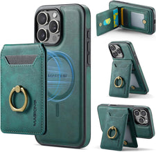 for iPhone 15 Pro Case 2 in 1 Detachable Card Bag Wallet Case Durable Leather Wallets Magnetic Card Holder 4 Card Slots 1 Small Cash Holder RFID Blocking