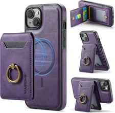 for iPhone 15 Pro Case 2 in 1 Detachable Card Bag Wallet Case Durable Leather Wallets Magnetic Card Holder 4 Card Slots 1 Small Cash Holder RFID Blocking