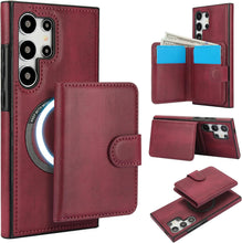Konstreet for Samsung Galaxy S24 Plus/Ultra Case with 2-in-1 Detachable Magnetic Wallet with 5 Card Slots Compatible MagSafe and RFlD Blocking Kickstand and Wireless Charging
