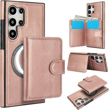 Konstreet for Samsung Galaxy S23 Plus/Ultra Case with 2-in-1 Detachable Magnetic Wallet with 5 Card Slots Compatible MagSafe and RFlD Blocking Kickstand and Wireless Charging