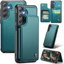 for Samsung Galaxy S23 Ultra Case with Multiple Card Holder and 1 Photo Slot Magnetic Wallet Buckle RFID Blocking Durable Leather Bracket Shockproof S23 Ultra Case for Galaxy