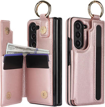 for Samsung Galaxy Z Fold5 Case with S Pen Holder and Card Slot and Cash Clip Premium Fashion Design Luxury Business Premium Leather Magnetic Closure Cover