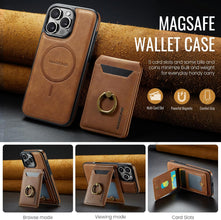for iPhone 15 Pro Case 2 in 1 Detachable Card Bag Wallet Case Durable Leather Wallets Magnetic Card Holder 4 Card Slots 1 Small Cash Holder RFID Blocking