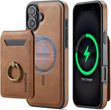 for iPhone 16 Pro Max Case 2 in 1 Detachable Card Bag Wallet Case Durable Leather Wallets Magnetic Card Holder 4 Card Slots 1 Small Cash Holder RFID Blocking