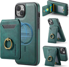 for iPhone 15 Pro Case 2 in 1 Detachable Card Bag Wallet Case Durable Leather Wallets Magnetic Card Holder 4 Card Slots 1 Small Cash Holder RFID Blocking