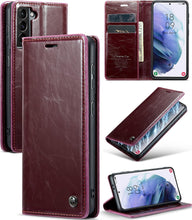 for Samsung Galaxy S23 Case Retro Style Magnetic Soft Flip Leather Wallet Card Holder Comfortable Grip Anti-Fingerprint Anti-Fall