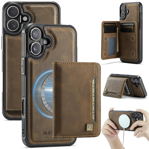 for iPhone 16 Case 2 in 1 Detachable Soft Leather Wallet Built-in Cash Slot and 1 Photo Frame Strong Magnetic Card Holder RFID Blocking case for iPhone 16