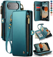 Defencase Compatible with iPhone 17 Air Case Wallet with RFID Blocking Card Holder for Women Men, Fashion PU Leather Magnetic Snap Flip Zipper Strap Wallet Phone Case for iPhone 17 Air 6.5