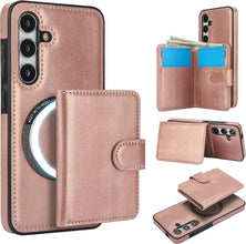 Konstreet for Samsung Galaxy S24 Plus/Ultra Case with 2-in-1 Detachable Magnetic Wallet with 5 Card Slots Compatible MagSafe and RFlD Blocking Kickstand and Wireless Charging