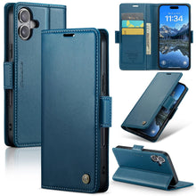 for iPhone 17 Pro Max Wallet Case, RFID Blocking with Kickstand 3 Credit Card Slot and Cash Slot Magnetic Closure Wireless Charging Slim PU Leather Protective Cover - Brown