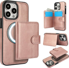 Konstreet for iPhone 14 Series Case with 2-in-1 Detachable Magnetic Wallet Featuring 5 Card Slots Compatible MagSafe and RFlD Blocking Premium PU Leather Kickstand and Wireless Charging