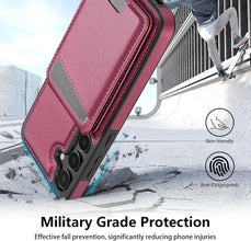 for Samsung Galaxy S24 Ultra 2 in 1 Detachable Card Bag Wallet Case Durable Leather Wallets Magnetic Card Holder 4 Card Slots RFID Blocking