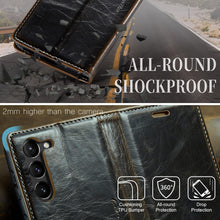 for Samsung Galaxy S23 Case Retro Style Magnetic Soft Flip Leather Wallet Card Holder Comfortable Grip Anti-Fingerprint Anti-Fall