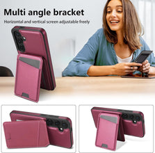 for Samsung Galaxy S24 Ultra 2 in 1 Detachable Card Bag Wallet Case Durable Leather Wallets Magnetic Card Holder 4 Card Slots RFID Blocking