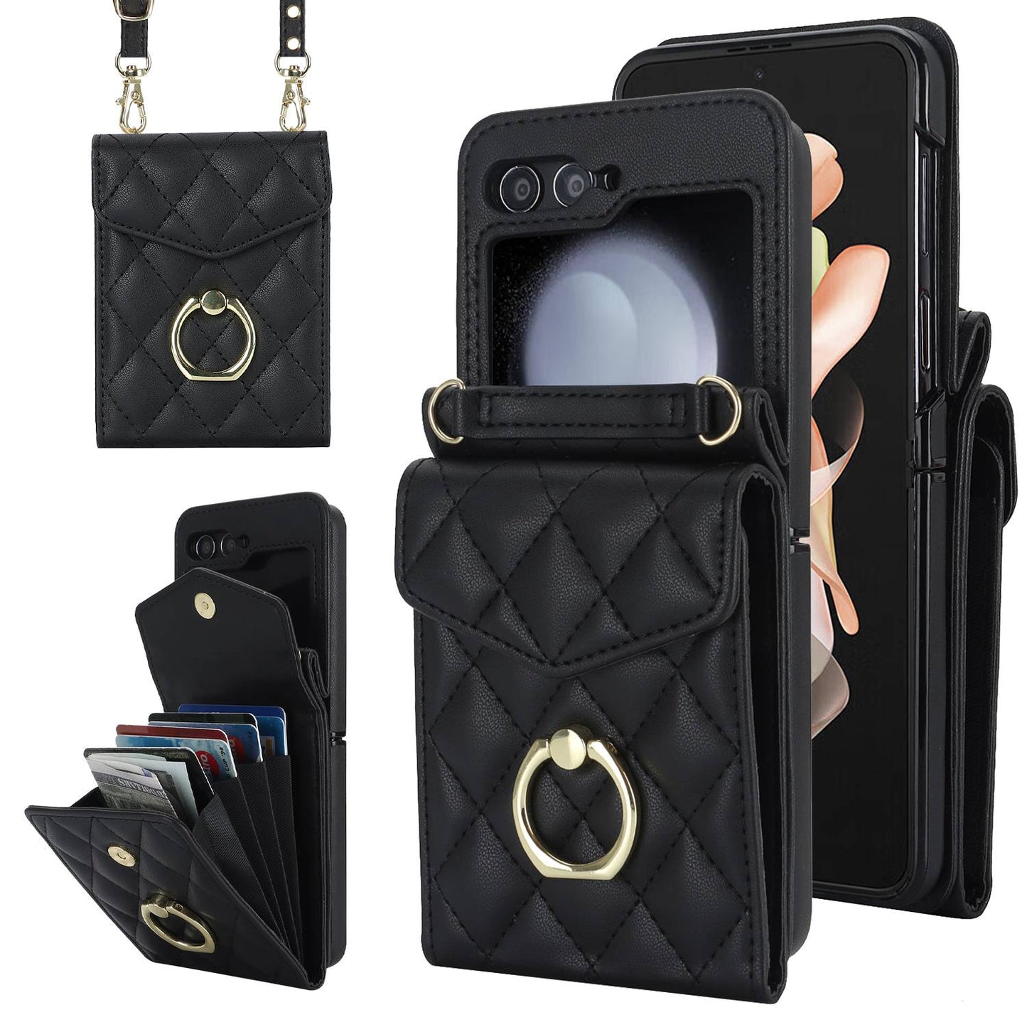 Z Flip 5 Ring Wallet Case For Samsung Galaxy Z Flip 5