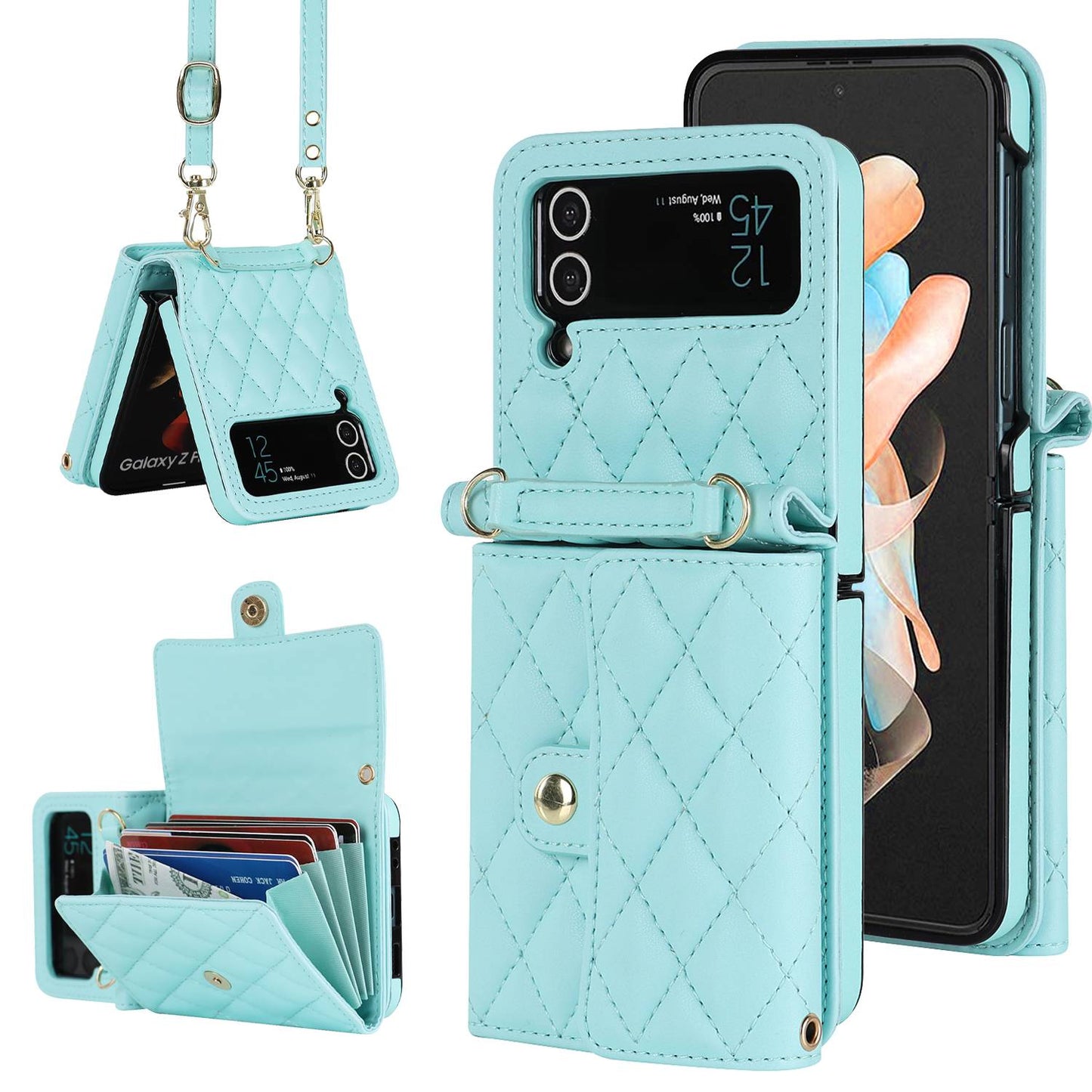 Stylish Leather Phone Case for Samsung Flip 3 and Flip 4 - Fashionable and Protective Accessory for Women