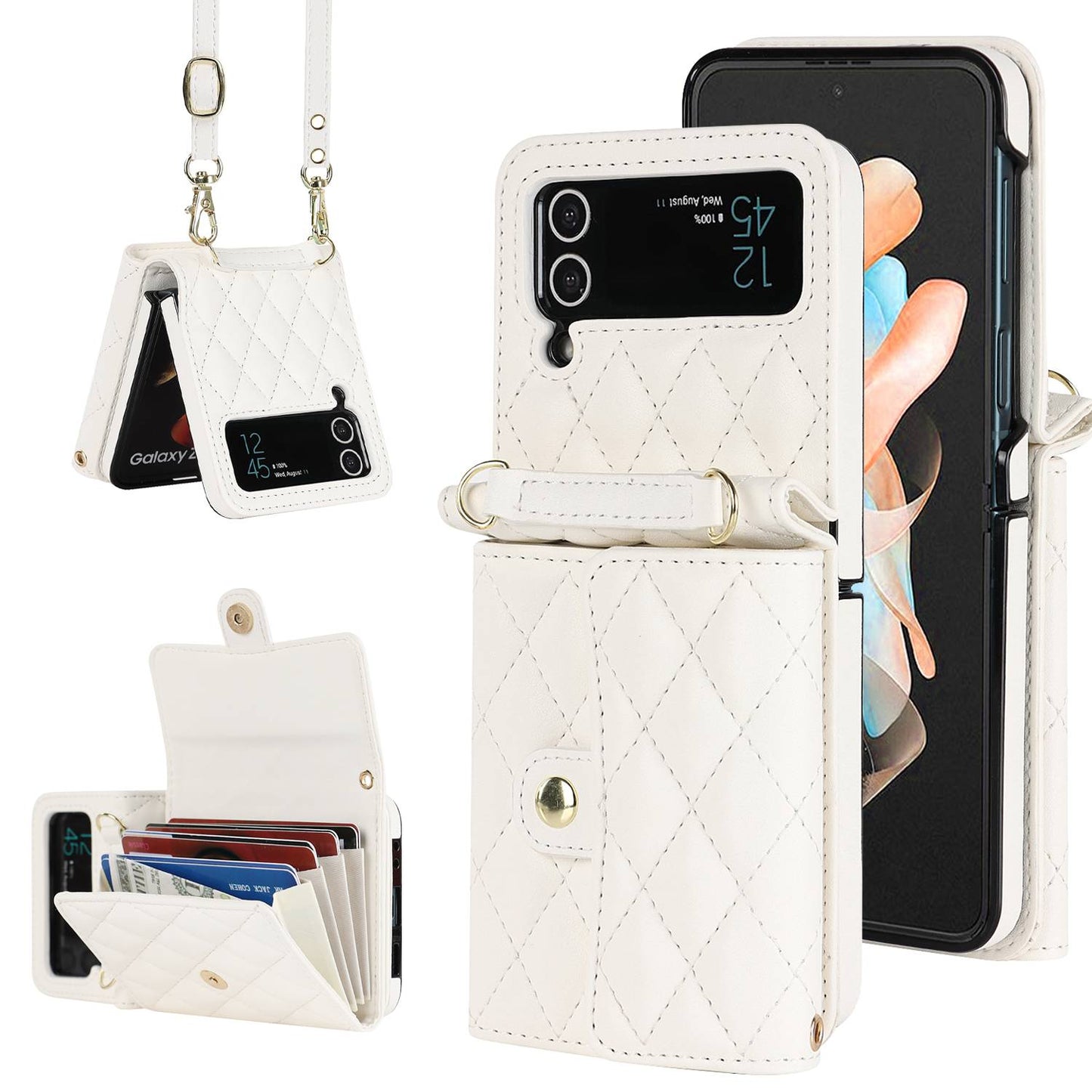 Stylish Leather Phone Case for Samsung Flip 3 and Flip 4 - Fashionable and Protective Accessory for Women