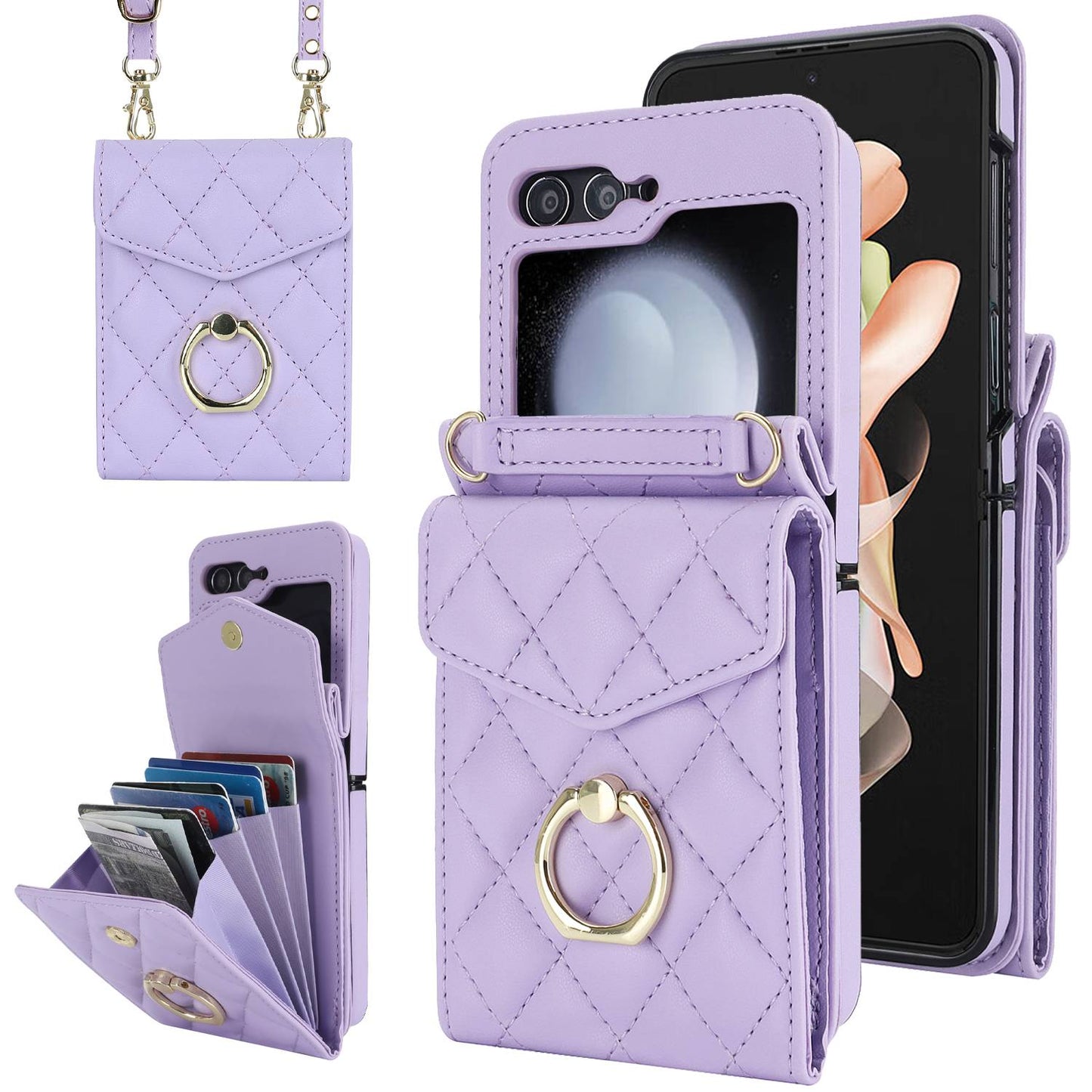 Z Flip 5 Ring Wallet Case For Samsung Galaxy Z Flip 5