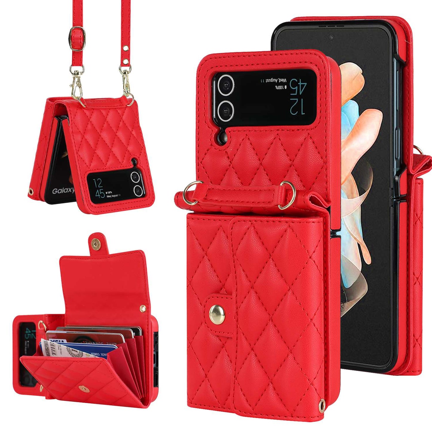 Stylish Leather Phone Case for Samsung Flip 3 and Flip 4 - Fashionable and Protective Accessory for Women