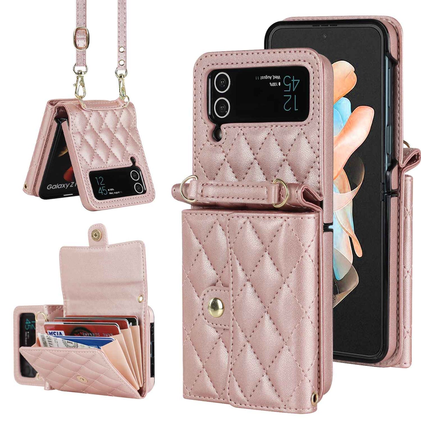 Stylish Leather Phone Case for Samsung Flip 3 and Flip 4 - Fashionable and Protective Accessory for Women