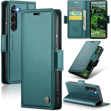 for Samsung Galaxy S25 Ultra Wallet Case, RFID Blocking with Kickstand 3 Credit Card Slot and Cash Slot Magnetic Closure Wireless Charging Slim PU Leather Protective Cover - Purple