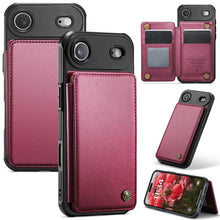 for iPhone 17 Wallet Case with RFID Blocking and 4 Credit Card Holder, Premium Durable Slim Leather Magnetic Clasp Kickstand Heavy Duty Shockproof Protective Cover.- Purple