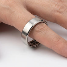 Smart Health Ring - Close-up titanium material texture
