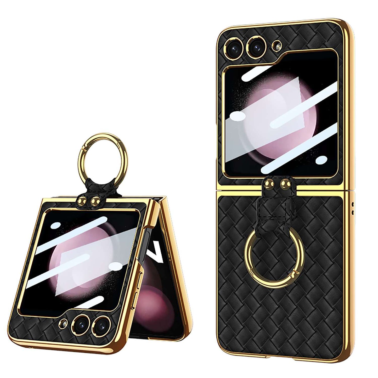 Z Flip 5 Ring Plaid Case