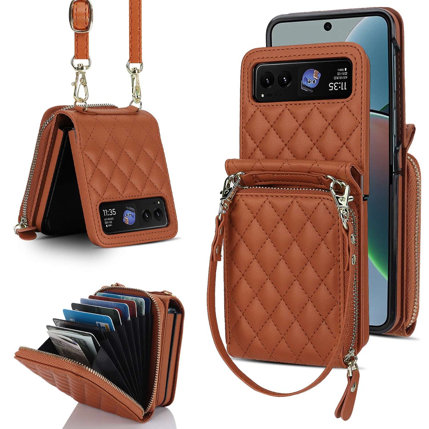 XIMAND Case for Motorola Razr 2023 with Large Capacity Wallet