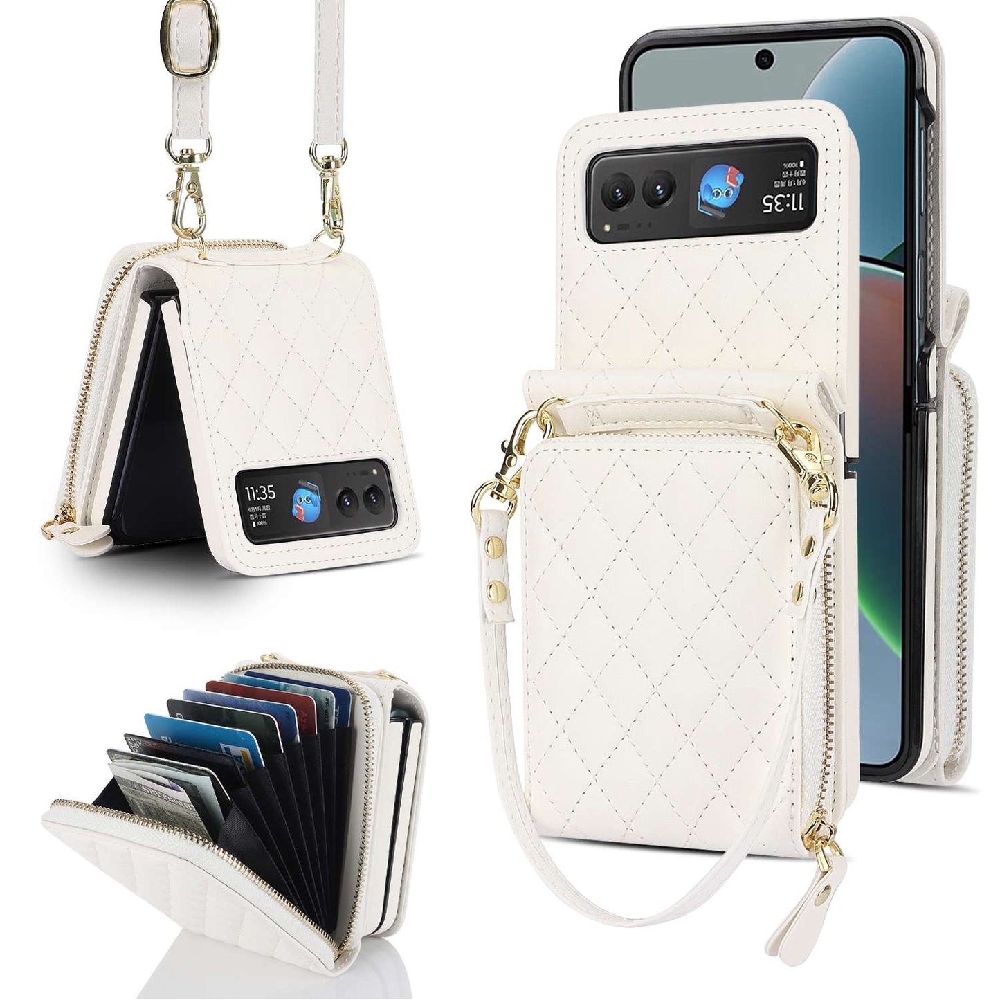 XIMAND Case for Motorola Razr 2023 with Large Capacity Wallet