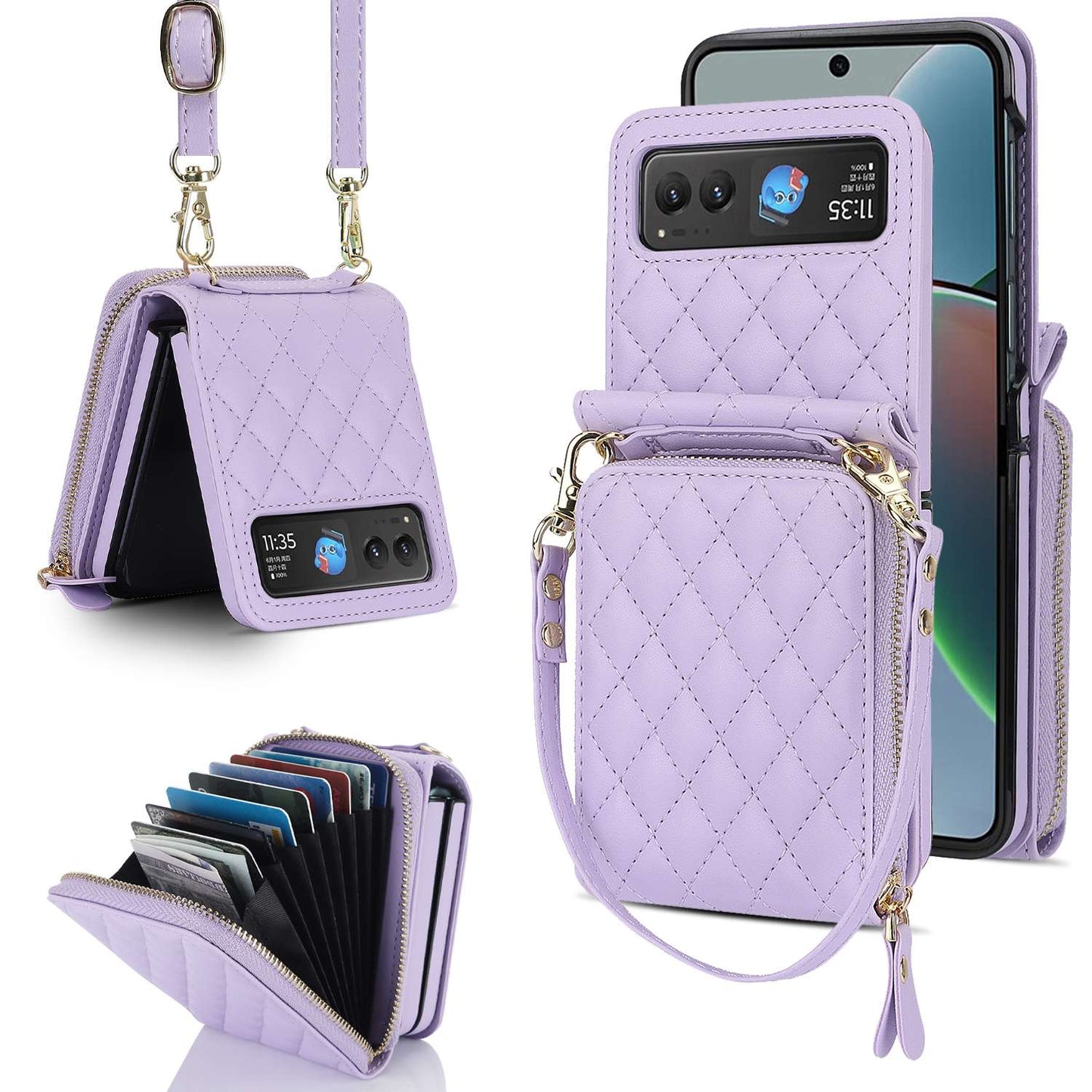 XIMAND Case for Motorola Razr 2023 with Large Capacity Wallet