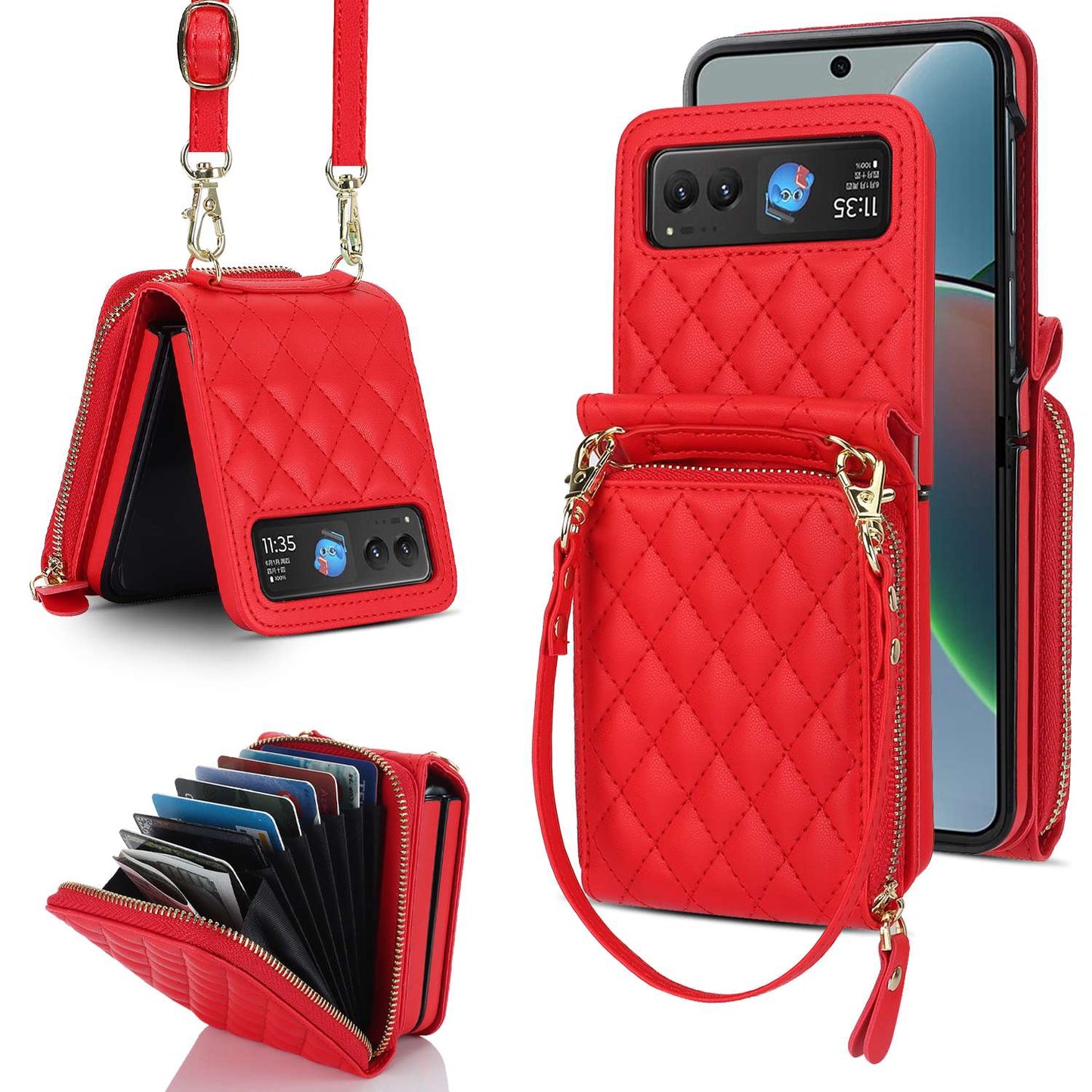 XIMAND Case for Motorola Razr 2023 with Large Capacity Wallet