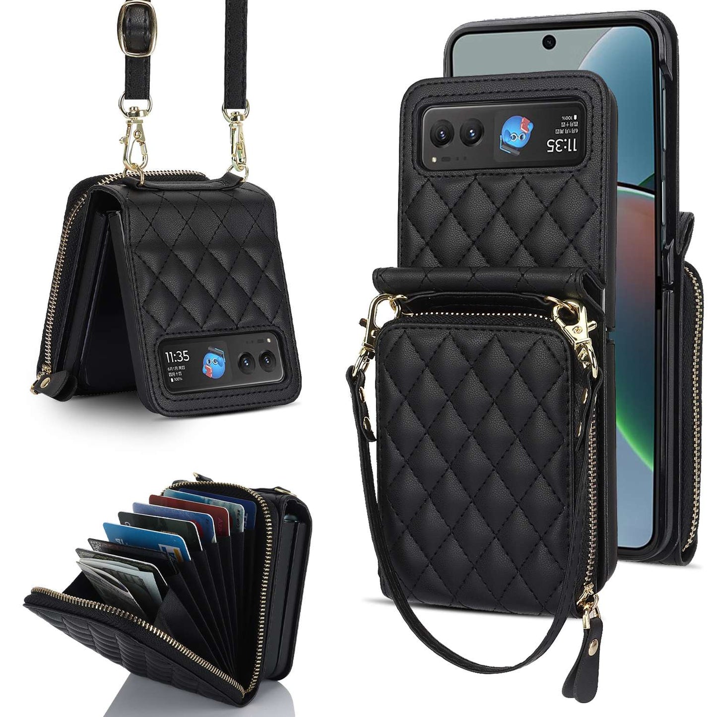 XIMAND Case for Motorola Razr 2023 with Large Capacity Wallet